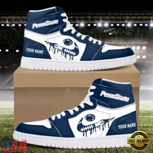 NCAA Penn State Nittany Lions Grunge Style Custom Air Jordan 1 Shoes