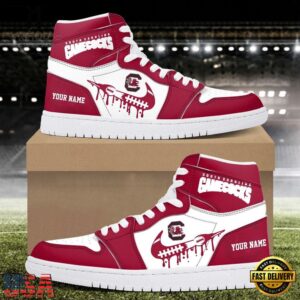 NCAA South Carolina Gamecocks Grunge Style Custom Air Jordan 1 Shoes