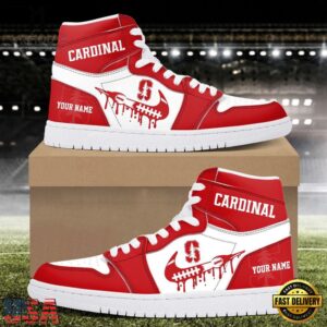 NCAA Stanford Cardinal Grunge Style Custom Air Jordan 1 Shoes