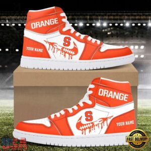 NCAA Syracuse Orange Grunge Style Custom Air Jordan 1 Shoes