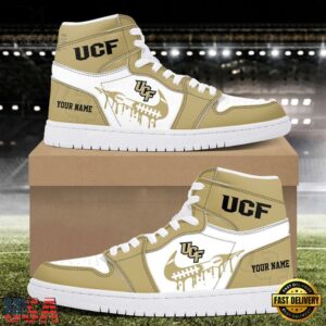 NCAA UCF Knights Grunge Style Custom Air Jordan 1 Shoes