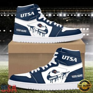 NCAA UTSA Roadrunners Grunge Style Custom Air Jordan 1 Shoes