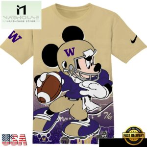 NCAA Washington Huskies Football Mickey All Over Print T-Shirt
