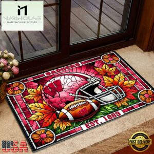 NCAA Wisconsin Badgers Football Stained Glass Style Doormats