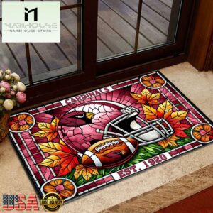 NFL Arizona Cardinals Football Stained Glass Style Doormats