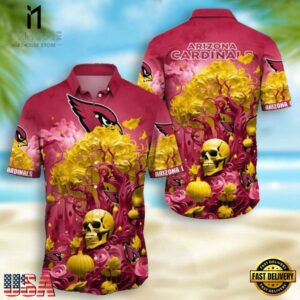 NFL Arizona Cardinals Skull Pumpkin Halloween Hawaiian Shirt