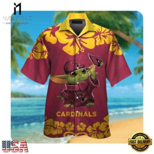 NFL Arizona Cardinals x Baby Yoda Hawaii Shirt Summer Button Up Shirt
