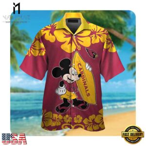 NFL Arizona Cardinals x Mickey Mouse Hawaii Shirt Summer Button Up Shirt