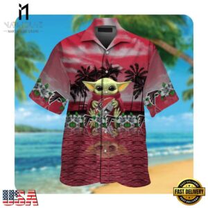 NFL Atlanta Falcons And x Baby Yoda Hawaii Shirt Summer Button Up Shirt