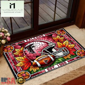 NFL Atlanta Falcons Football Stained Glass Style Doormats