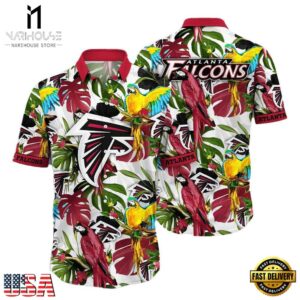 NFL Atlanta Falcons Parrots Tropical Flower Hawaiian Shirt
