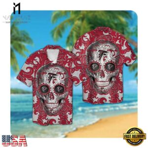 NFL Atlanta Falcons Sugar Skull Button Up Hawaii Shirt