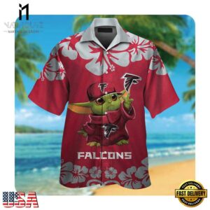NFL Atlanta Falcons x Baby Yoda Hawaii Shirt Summer Button Up Shirt