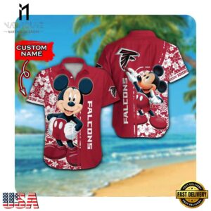 NFL Atlanta Falcons x Mickey Mouse Custom Name Summer Hawaii Shirt