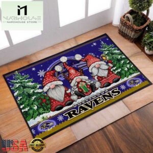 NFL Baltimore Ravens Christmas Doormat Decor