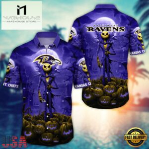 NFL Baltimore Ravens Halloween Jack Hawaiian Shirt