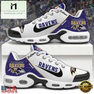 NFL Baltimore Ravens Logo 2024 Custom Air Max Plus Shoes, NFL Fan Shoes