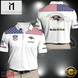 NFL Baltimore Ravens Sport Polo Shirt Custom Your Name