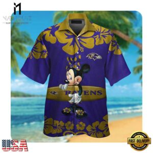 NFL Baltimore Ravens x Minnie Mouse Summer Hawaii Shirt