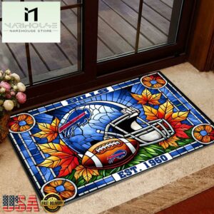 NFL Buffalo Bills Football Stained Glass Style Doormats
