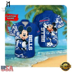 NFL Buffalo Bills x Mickey Mouse Custom Name Summer Hawaii Shirt