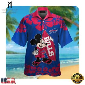 NFL Buffalo Bills x Mickey Mouse Hawaii Shirt Summer Button Up Shirt