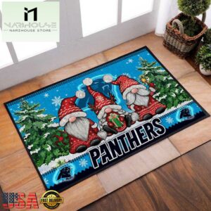 NFL Carolina Panthers Christmas Doormat Decor