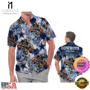 NFL Dallas Cowboys America Flag Tropical Floral Custom Hawaiian Shirt