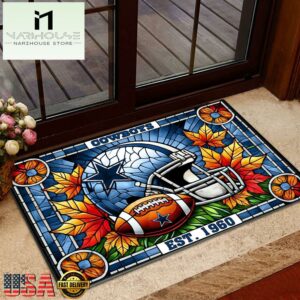 NFL Dallas Cowboys Football Stained Glass Style Doormats
