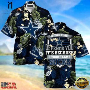 NFL Dallas Cowboys Summer Beach Hawaiian Button Up Shirt This Flag Offends You