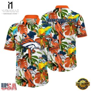 NFL Denver Broncos Parrots Tropical Flower Hawaiian Shirt