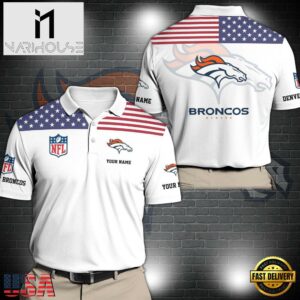 NFL Denver Broncos Sport Polo Shirt Custom Your Name