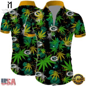 NFL Green bay packers cannabis Summer Short Sleeve Hawaiian Beach Shirt
