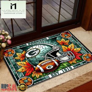NFL Green Bay Packers Football Stained Glass Style Doormats