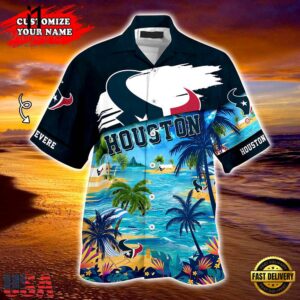 NFL Houston Texans Summer Button Up Hawaii Shirt