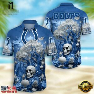 NFL Indianapolis Colts Skull Pumpkin Halloween Hawaiian Shirt