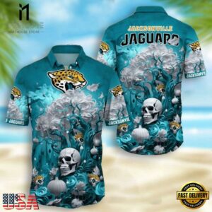 NFL Jacksonville Jaguars Skull Pumpkin Halloween Hawaiian Shirt