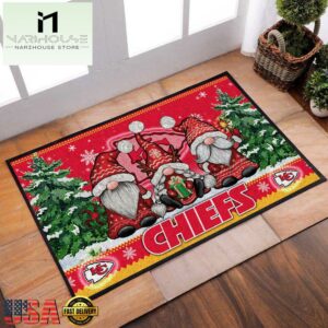 NFL Kansas City Chiefs Christmas Doormat Decor
