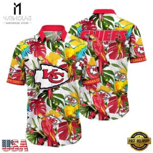 NFL Kansas City Chiefs Parrots Tropical Flower Hawaiian Shirt