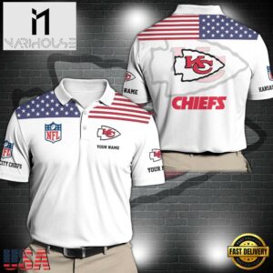 NFL Kansas City Chiefs Sport Polo Shirt Custom Your Name