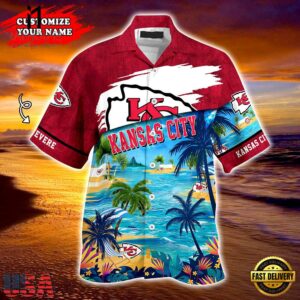NFL Kansas City Chiefs Summer Button Up Hawaii Shirt