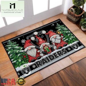 NFL Las Vegas Raiders Christmas Doormat Decor