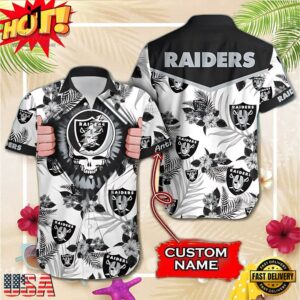 NFL Las Vegas Raiders Grateful Dead Personalized Unisex Hawaiian Shirt