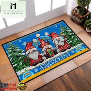 NFL Los Angeles Chargers Christmas Doormat Decor