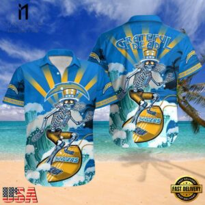 NFL Los Angeles Chargers Grateful Dead Unisex Hawaiian Shirt