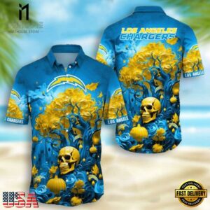 NFL Los Angeles Chargers Skull Pumpkin Halloween Hawaiian Shirt