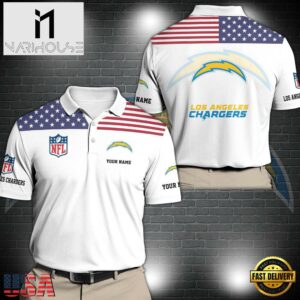 NFL Los Angeles Chargers Sport Polo Shirt Custom Your Name