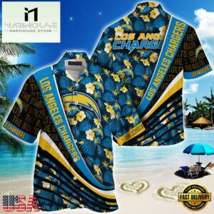 NFL Los Angeles Chargers Summer Hawaii Shirt With Tropical Flower Pattern