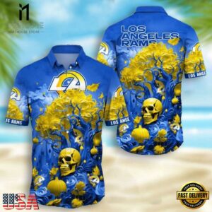 NFL Los Angeles Rams Skull Pumpkin Halloween Hawaiian Shirt