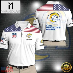 NFL Los Angeles Rams Sport Polo Shirt Custom Your Name